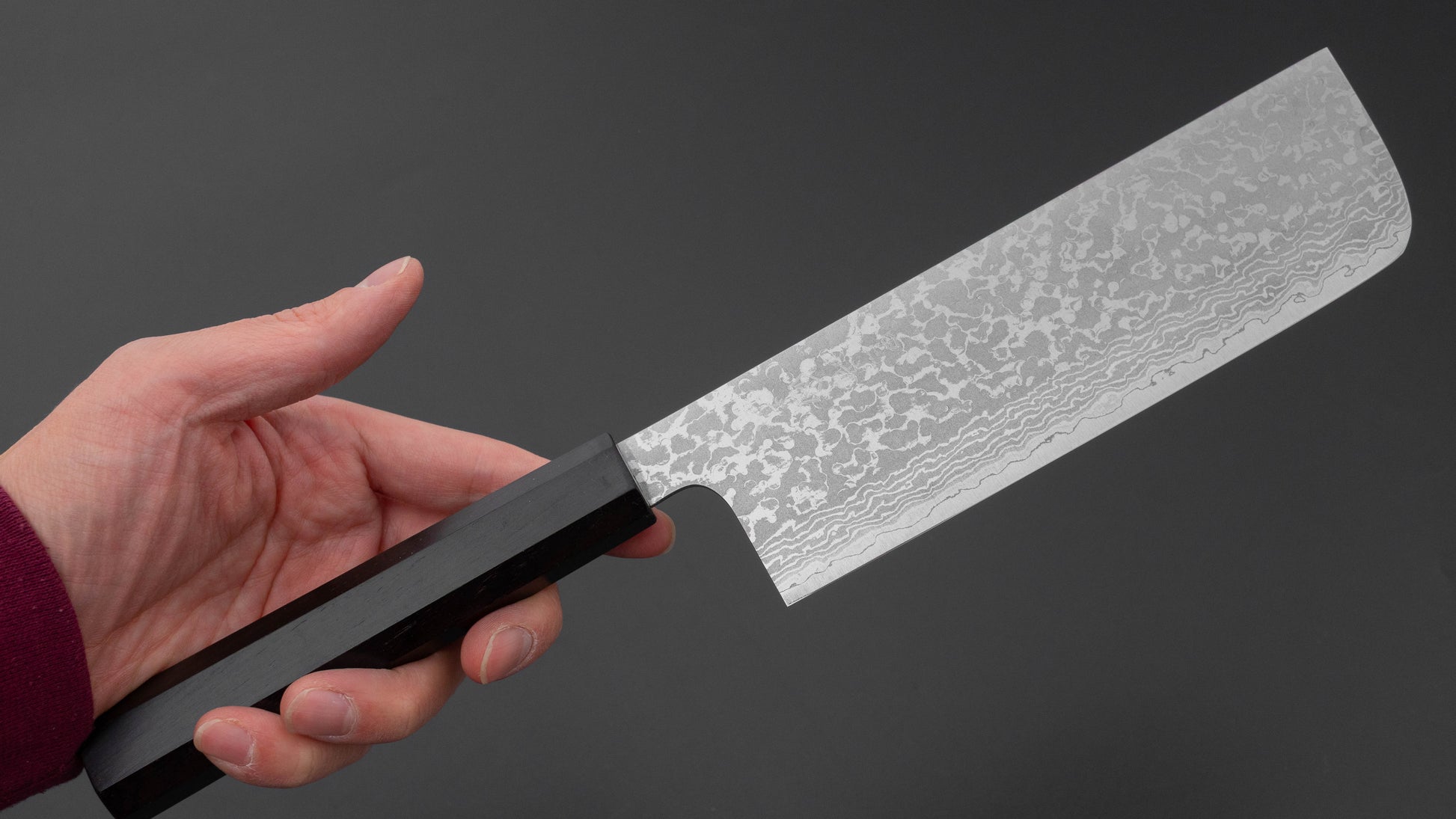 Makoto Kurosaki VG7 Damascus Nakiri 170mm Ebony Handle