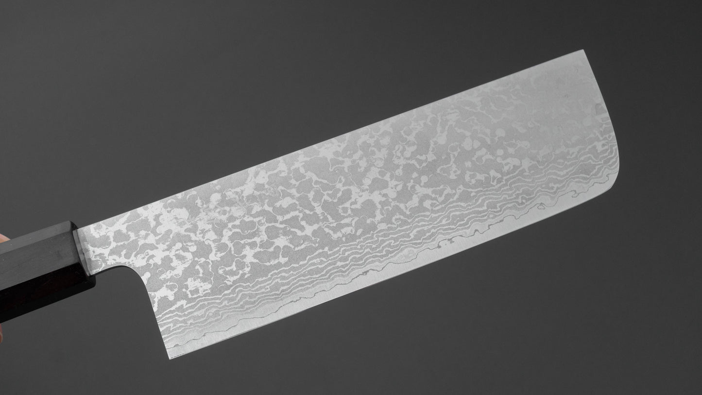 Makoto Kurosaki VG7 Damascus Nakiri 170mm Ebony Handle