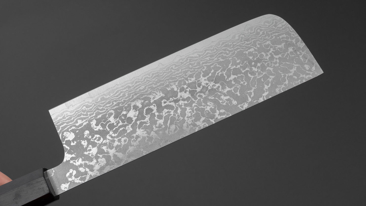 Makoto Kurosaki VG7 Damascus Nakiri 170mm Ebony Handle