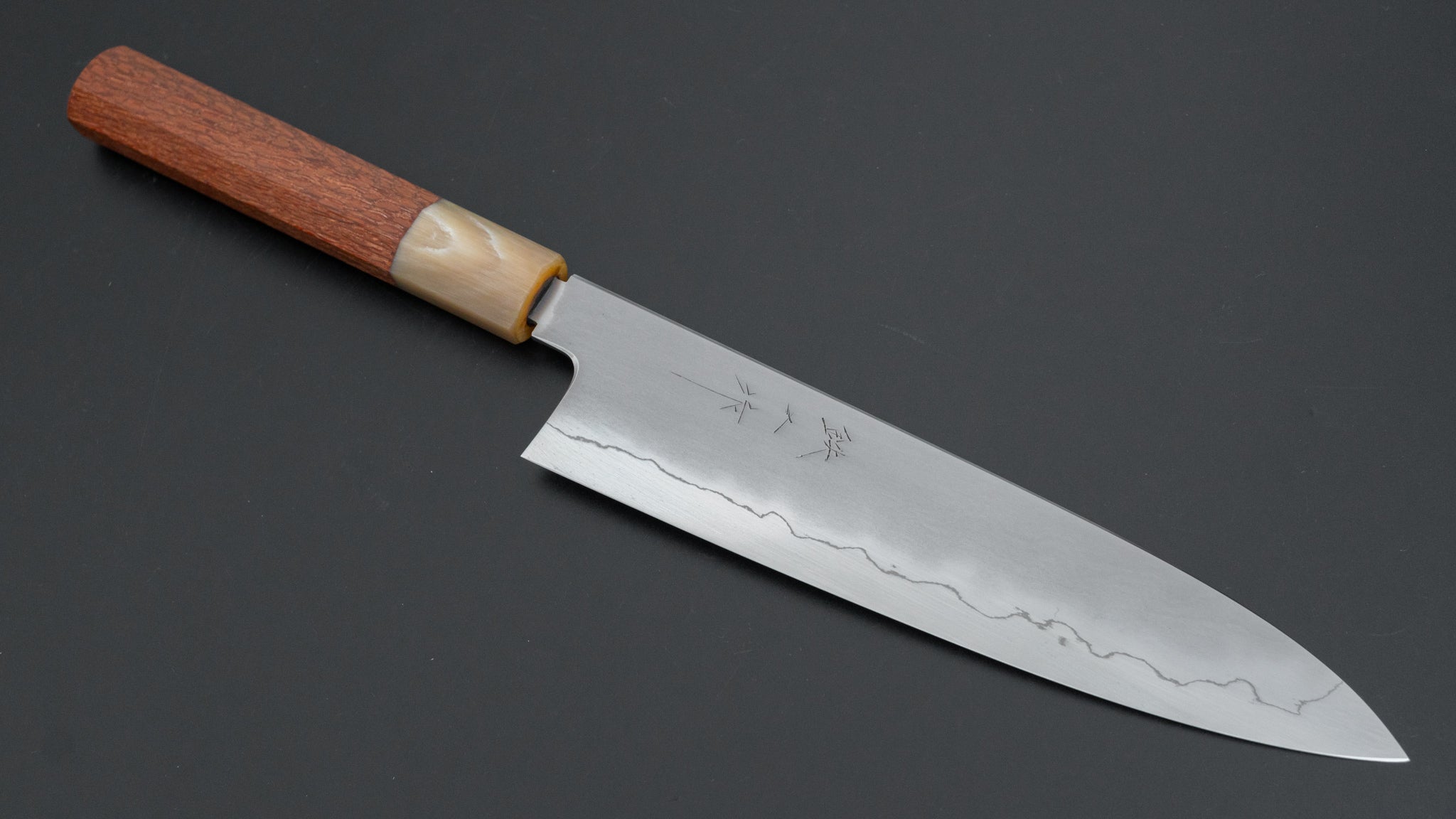 鉄人刃物 銀三 総霞 牛刀 210mm レースウッド柄 – HITOHIRA