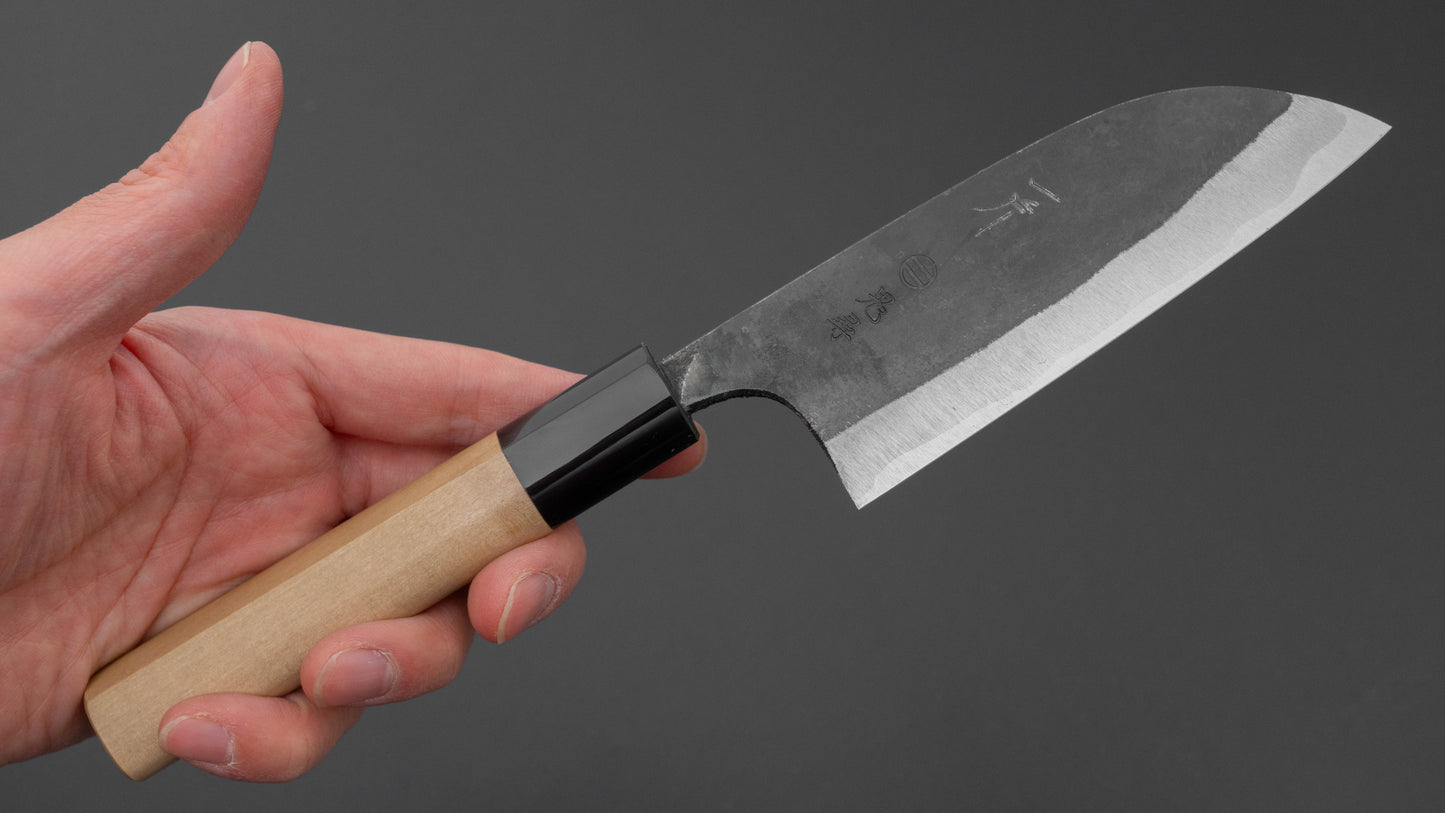 Hitohira Onihiro White #1 Santoku 105mm Ho Wood Handle (D-Shape)