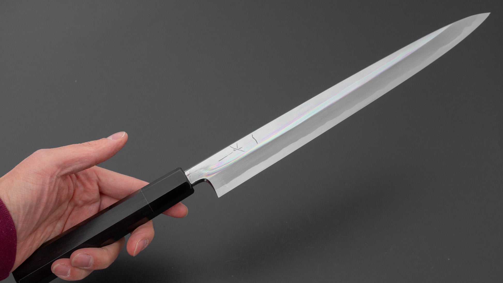 Hitohira Tanaka Mosuke Blue #1 Yanagiba 270mm Ebony Handle (Mirror Polished/ Saya)