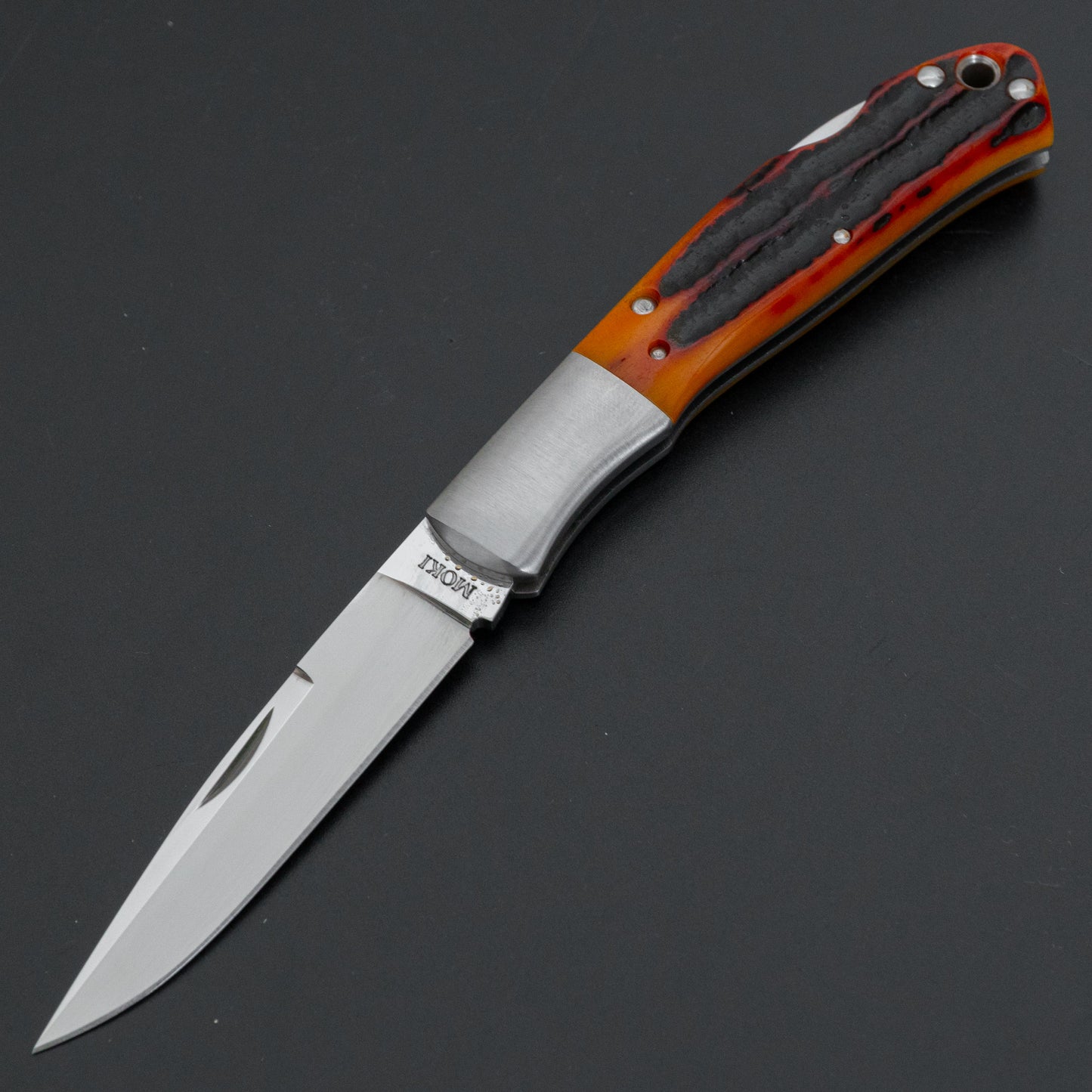 MOKI Kronos Folding Knife Medium Stag Handle