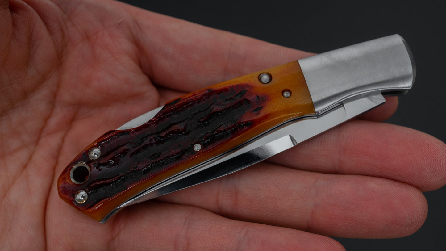 MOKI Kronos Folding Knife Medium Stag Handle