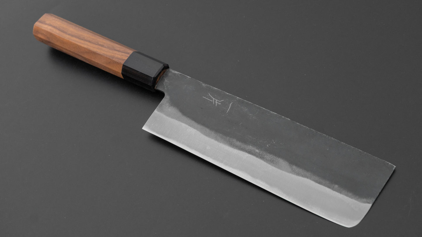 Hitohira Hizen Kurouchi Blue #1 Nakiri 165mm Walnut Handle