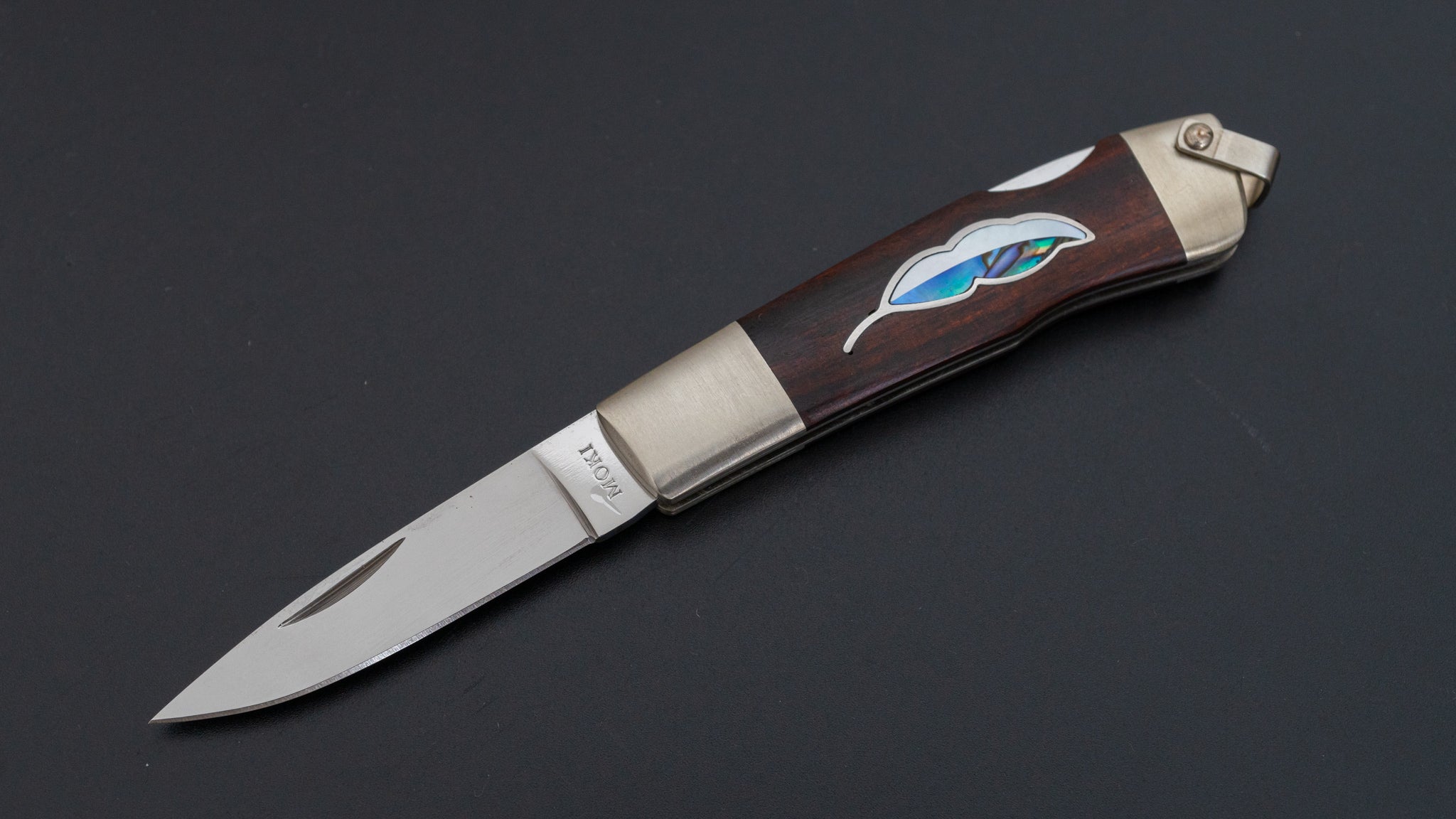 MOKI Leaf Folding Knife Ironwood Handle – HITOHIRA