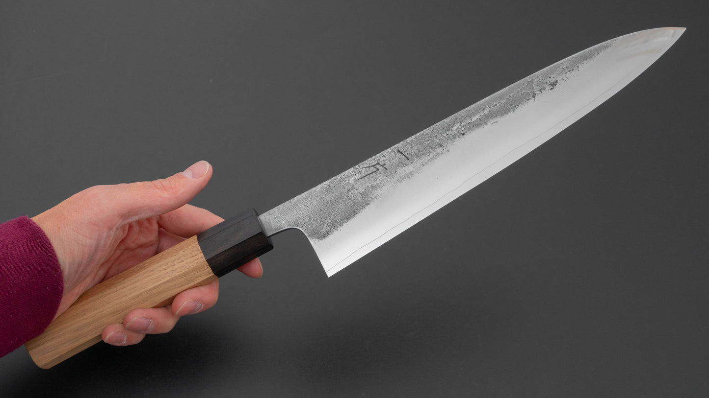 Hitohira Nihei SLD Nashiji Migaki Gyuto 240mm Chestnut Handle