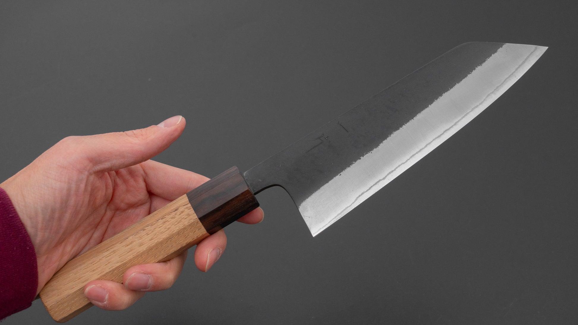 Hitohira Nihei White #2 Stainless Clad Kurouchi Bunka 165mm Chestnut Handle