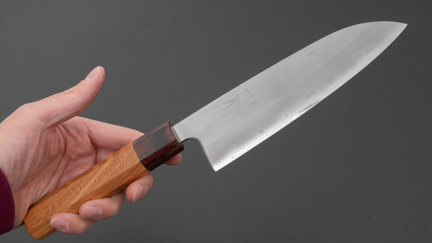 Hitohira Futana White #1 Migaki Santoku 170mm Keyaki Zelkova Handle