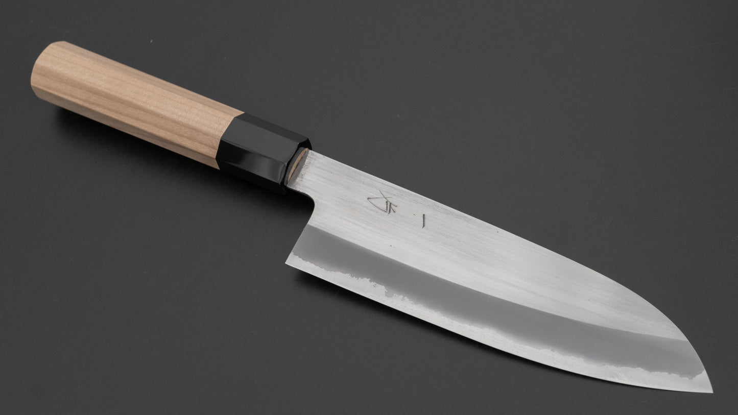 Hitohira Hinode Migaki White #2 Santoku 165mm Ho Wood Handle (#02)