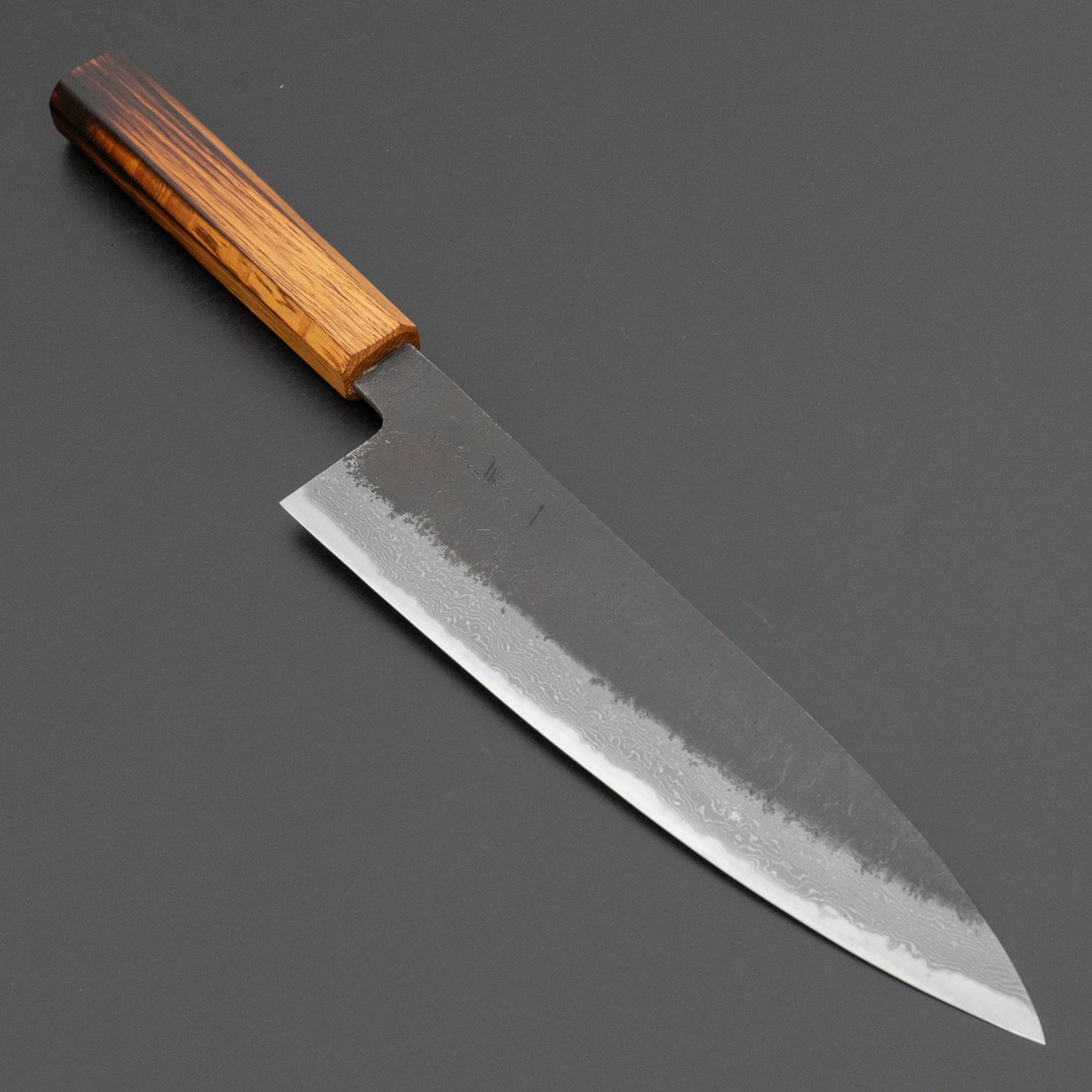 Hitohira Hinode Nashiji Damascus White #2 Gyuto 210mm Burnt Oak Handle (#03)