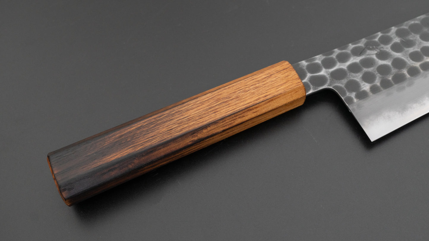 Hitohira Hinode Tsuchime White #2 Gyuto 210mm Burnt Oak Handle (#13)