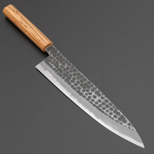 Hitohira Hinode Tsuchime White #2 Gyuto 240mm Zebrawood Handle (#14)