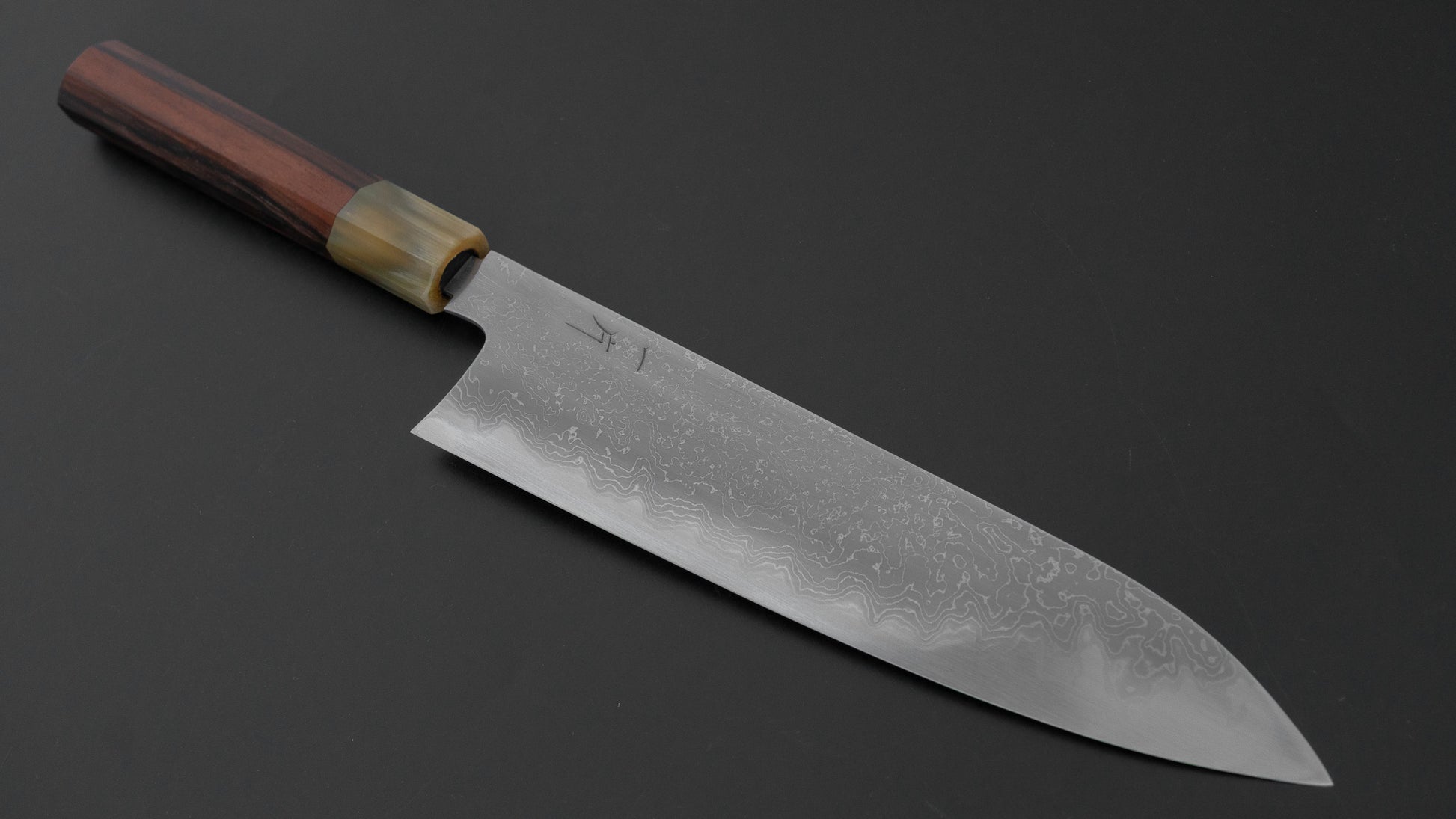 Hitohira Nigara Forged B2 Damascus Gyuto 240mm Taihei Makassar Ebony Handle