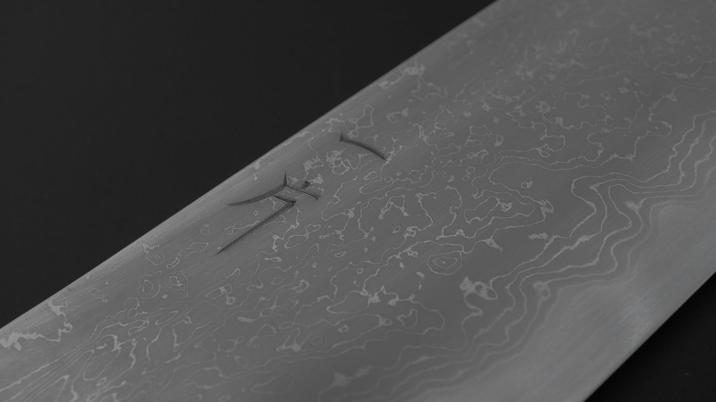 Hitohira Nigara Forged B2 Damascus Gyuto 240mm Taihei Makassar Ebony Handle