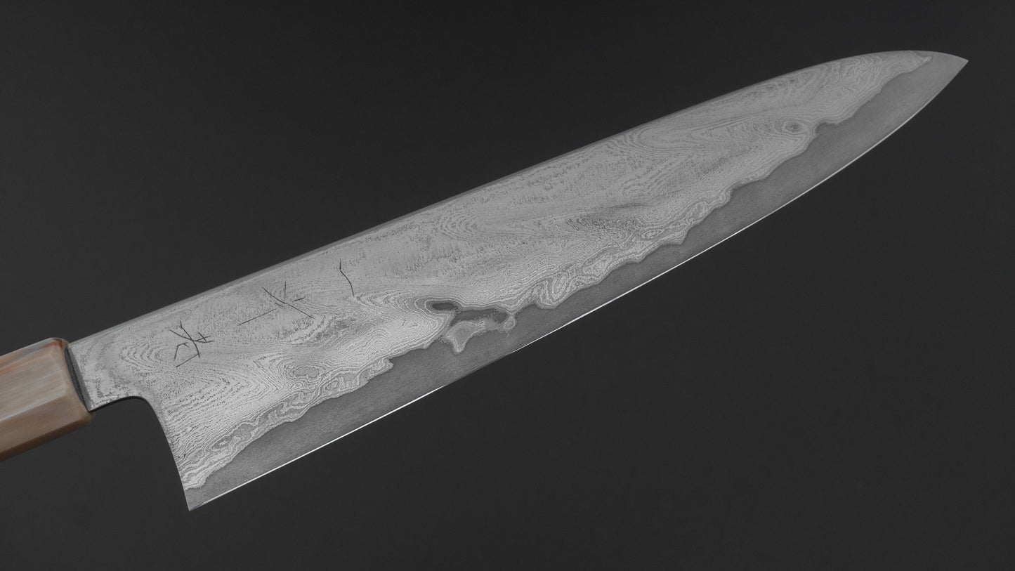 Hitohira Kikuchiyo Rou VG10 Hyokyo Damascus Gyuto 240mm Sakura Handle