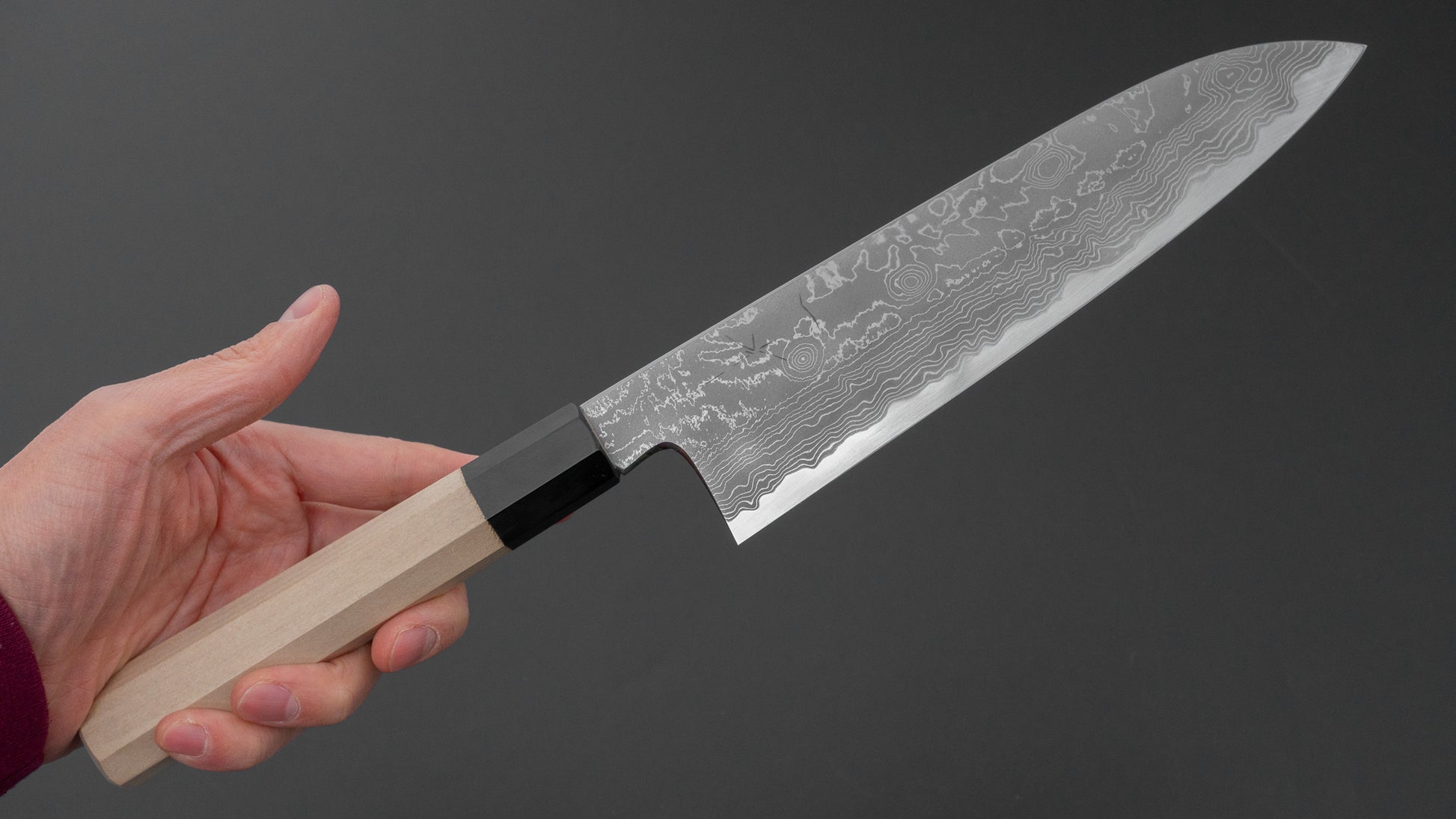 Hitohira Gorobei Kyuzo White #2 Damascus Gyuto 210mm Ho Wood Handle