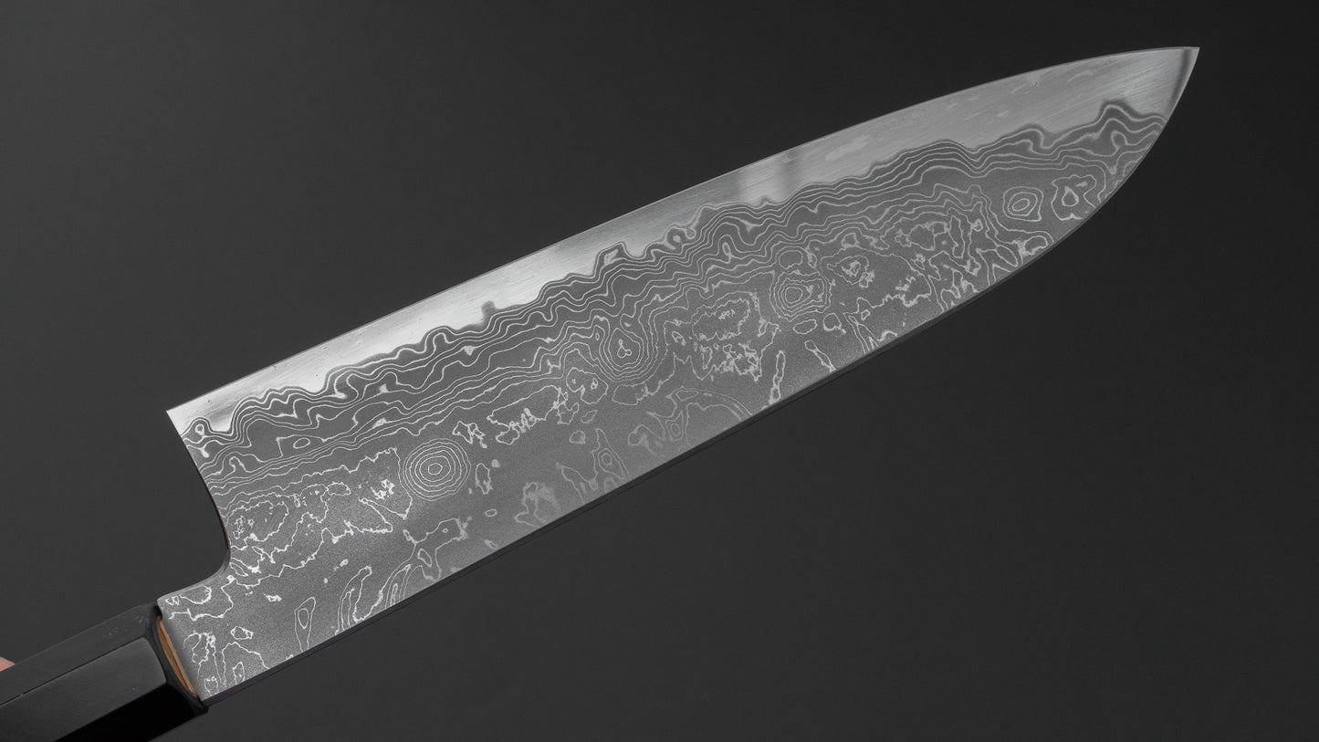 Hitohira Gorobei Kyuzo White #2 Damascus Gyuto 210mm Ho Wood Handle