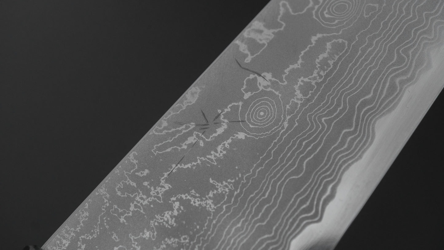 Hitohira Gorobei Kyuzo White #2 Damascus Gyuto 210mm Ho Wood Handle