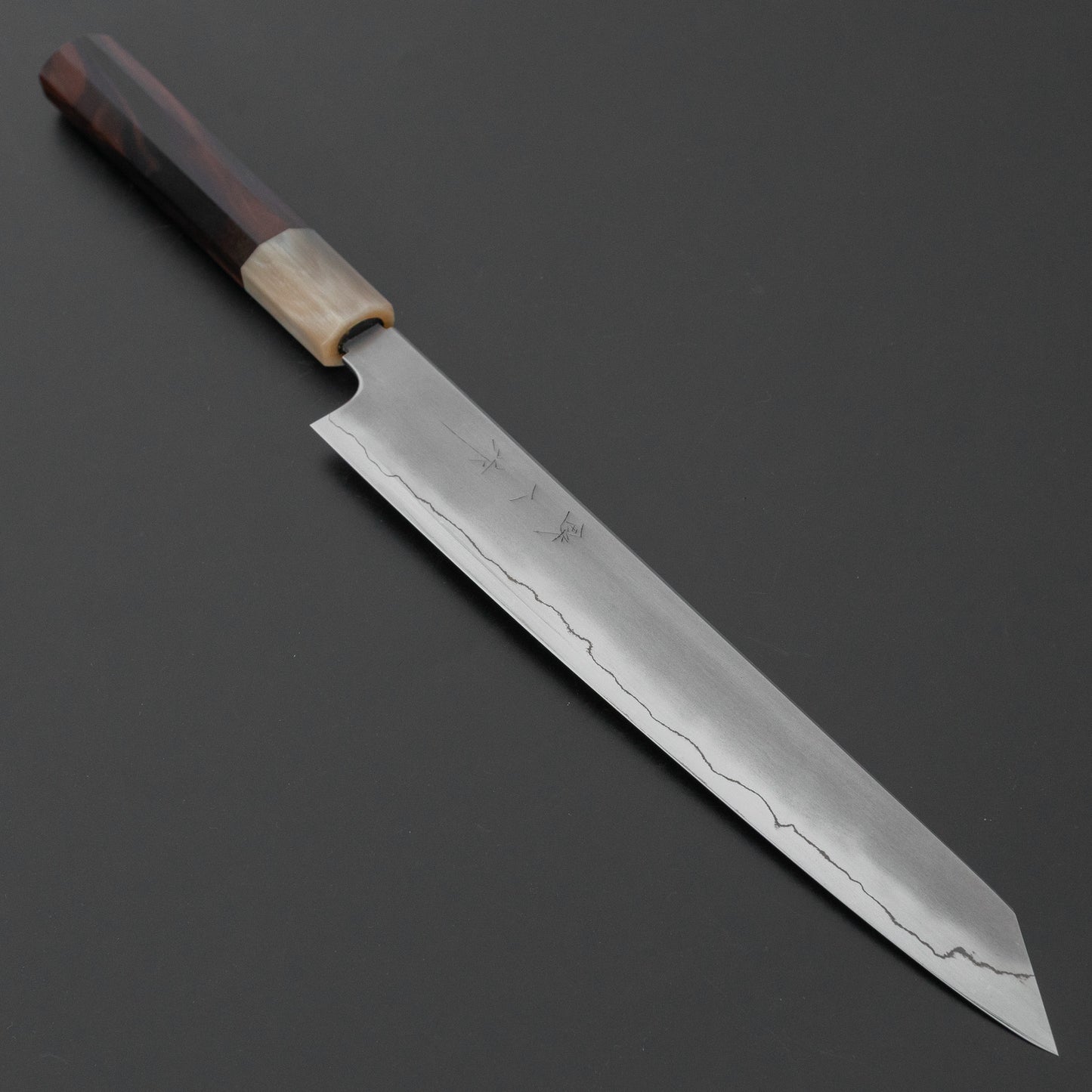 Tetsujin Silver #3 Kasumi Kiritsuke Sujihiki 240mm Taihei Makassar Ebony Handle