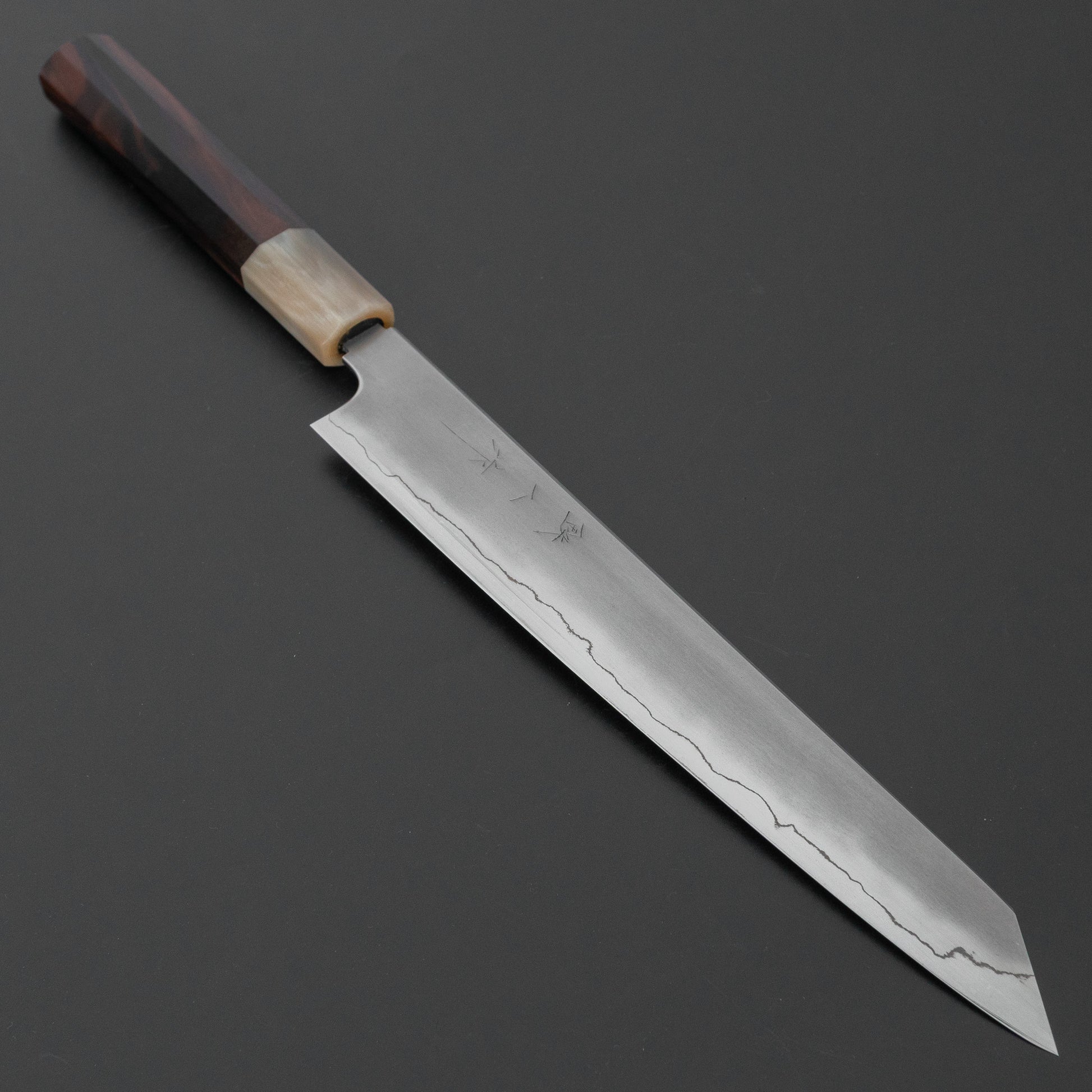 Tetsujin Silver #3 Kasumi Kiritsuke Sujihiki 240mm Taihei Makassar Ebony Handle