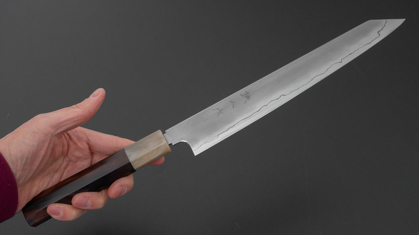 Tetsujin Silver #3 Kasumi Kiritsuke Sujihiki 240mm Taihei Makassar Ebony Handle