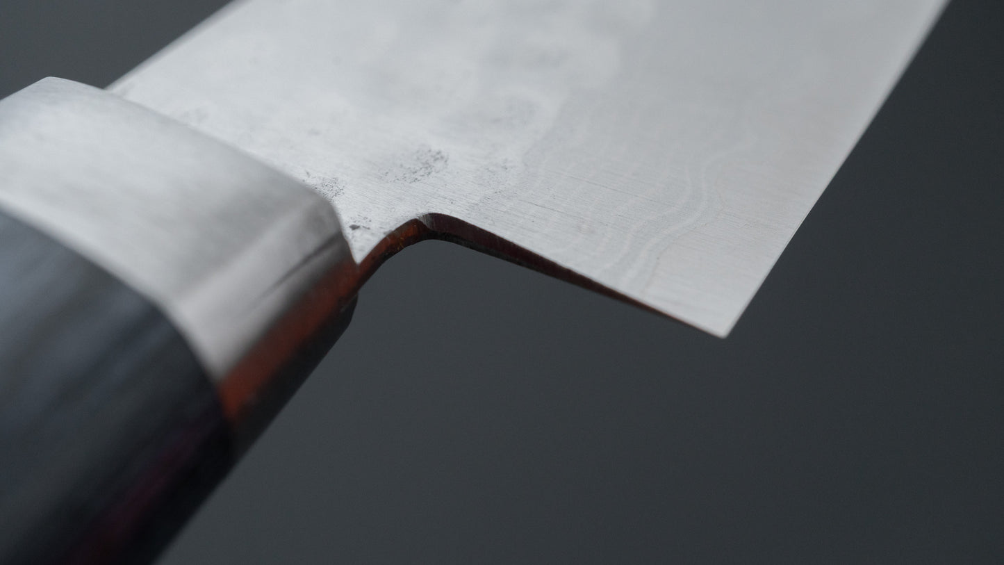 Hitohira NM V10 Tsuchime Damascus Santoku 130mm Blue Pakka Handle