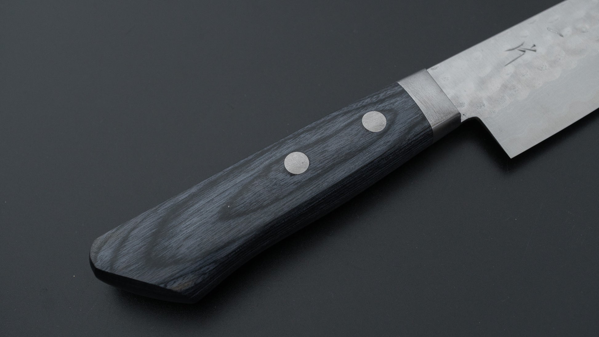 Hitohira NM V10 Tsuchime Damascus Santoku 130mm Blue Pakka Handle