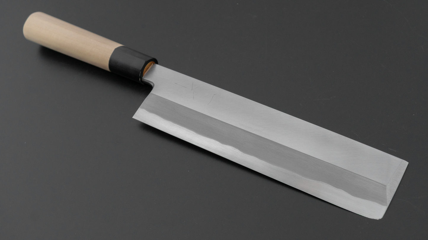 Hitohira Togashi White #2 Usuba 210mm Ho Wood Handle (D-Shape/ Saya)