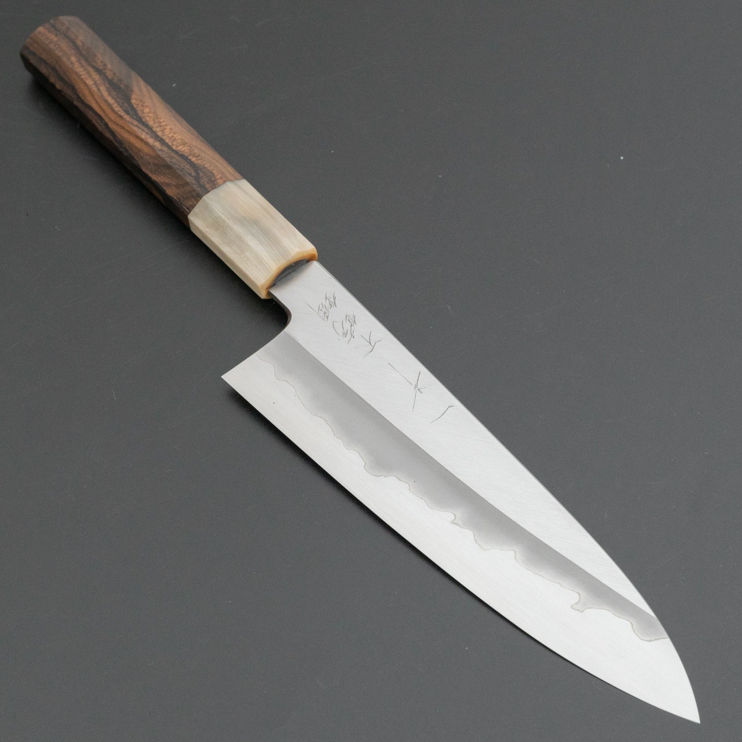 Hitohira Tanaka Kyuzo Blue #1 Stainless Clad Gyuto 165mm Ziricote Handle (Limited)