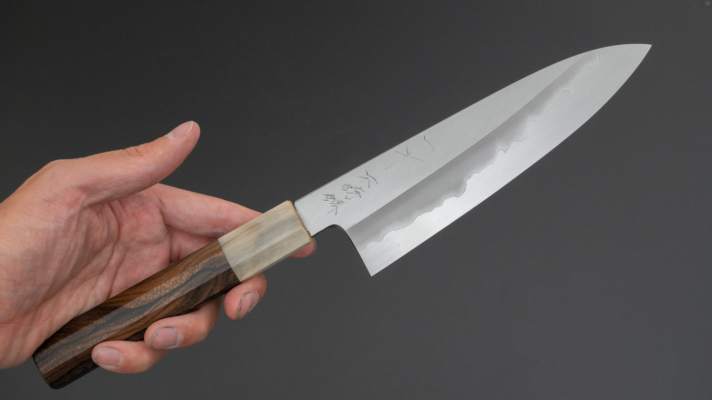 Hitohira Tanaka Kyuzo Blue #1 Stainless Clad Gyuto 165mm Ziricote Handle (Limited)