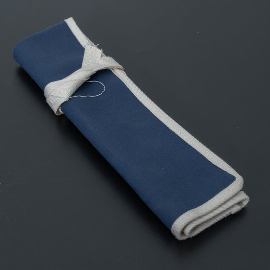 Hitohira 4 Pockets Canvas Knife Roll Navy