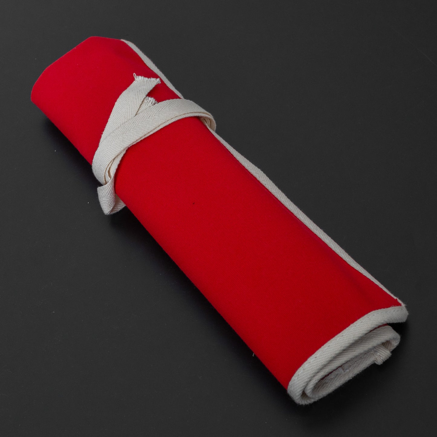 Hitohira 4 Pockets Canvas Knife Roll Red