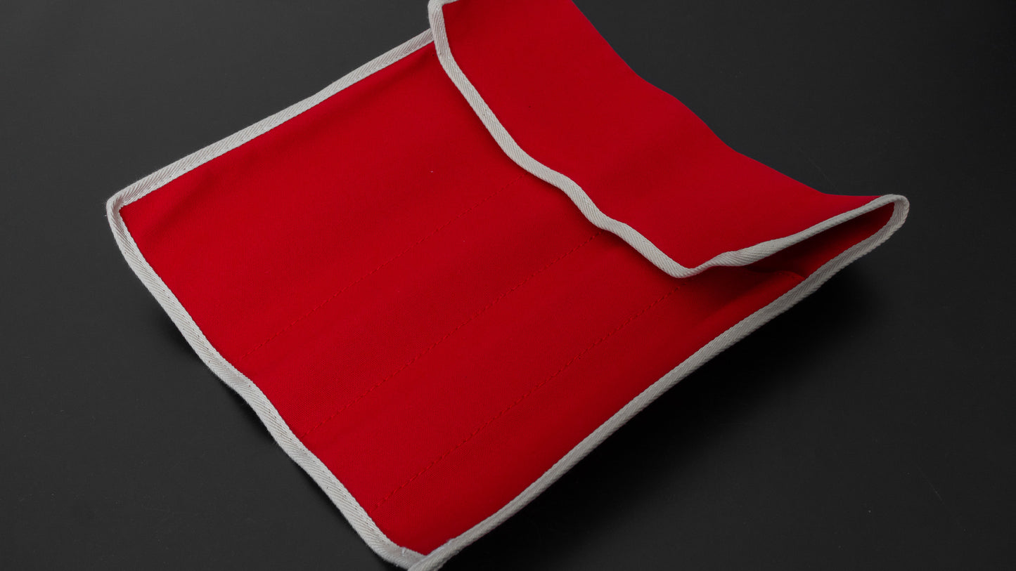 Hitohira 4 Pockets Canvas Knife Roll Red