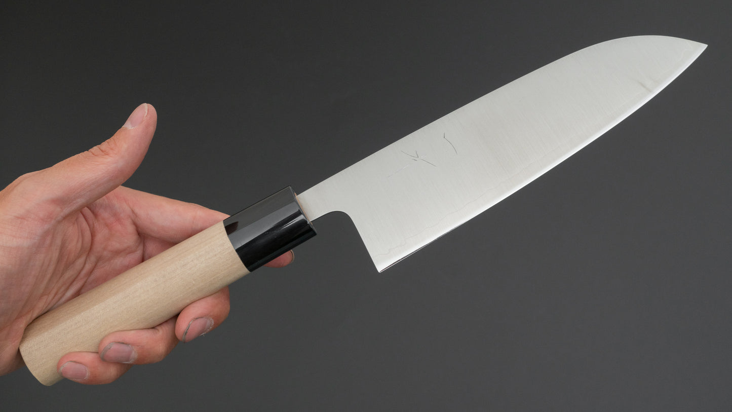 Hitohira Futana Stainless Migaki Santoku 170mm Ho Wood Handle (D-Shape)