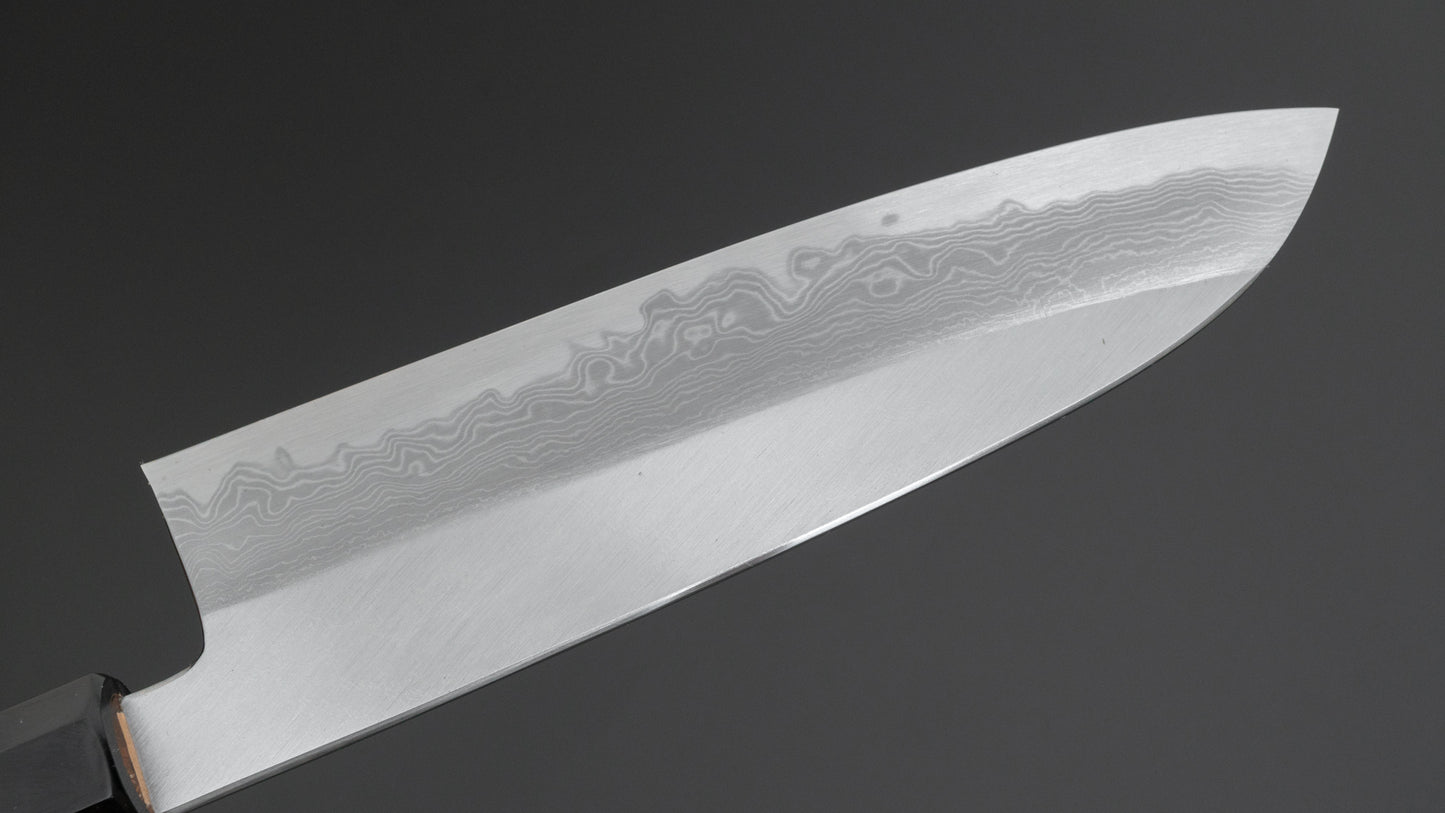 Hitohira Gorobei Ren White #2 Damascus Santoku Ho Wood Handle