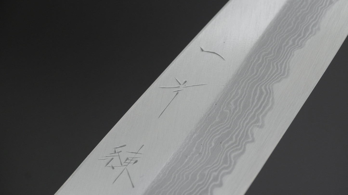 Hitohira Gorobei Ren White #2 Damascus Santoku Ho Wood Handle