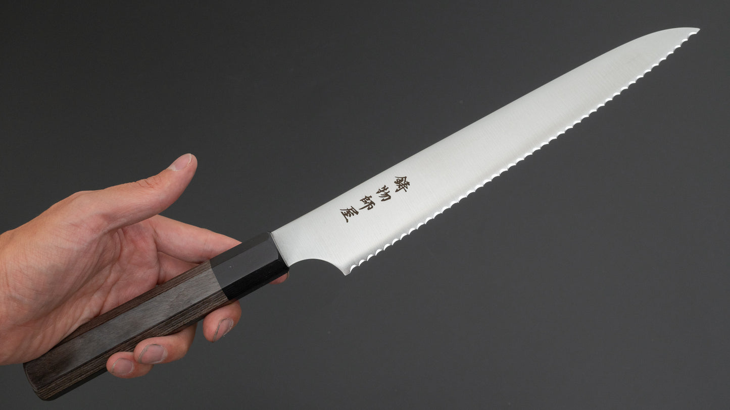 Hitohira Imojiya TH Stainless Bread Knife 240mm Pakka Handle (Wa)