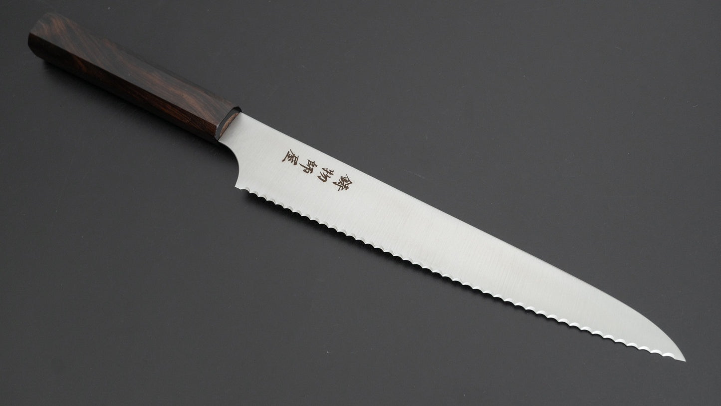 Hitohira Imojiya TH Stainless Bread Knife 240mm Ebony Handle (Wa)