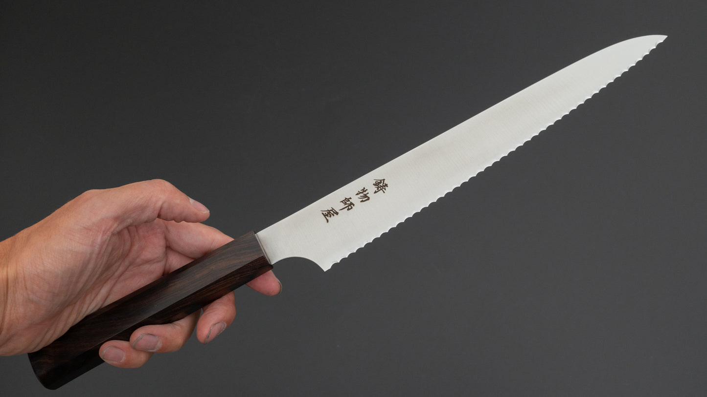 Hitohira Imojiya TH Stainless Bread Knife 240mm Ebony Handle (Wa)