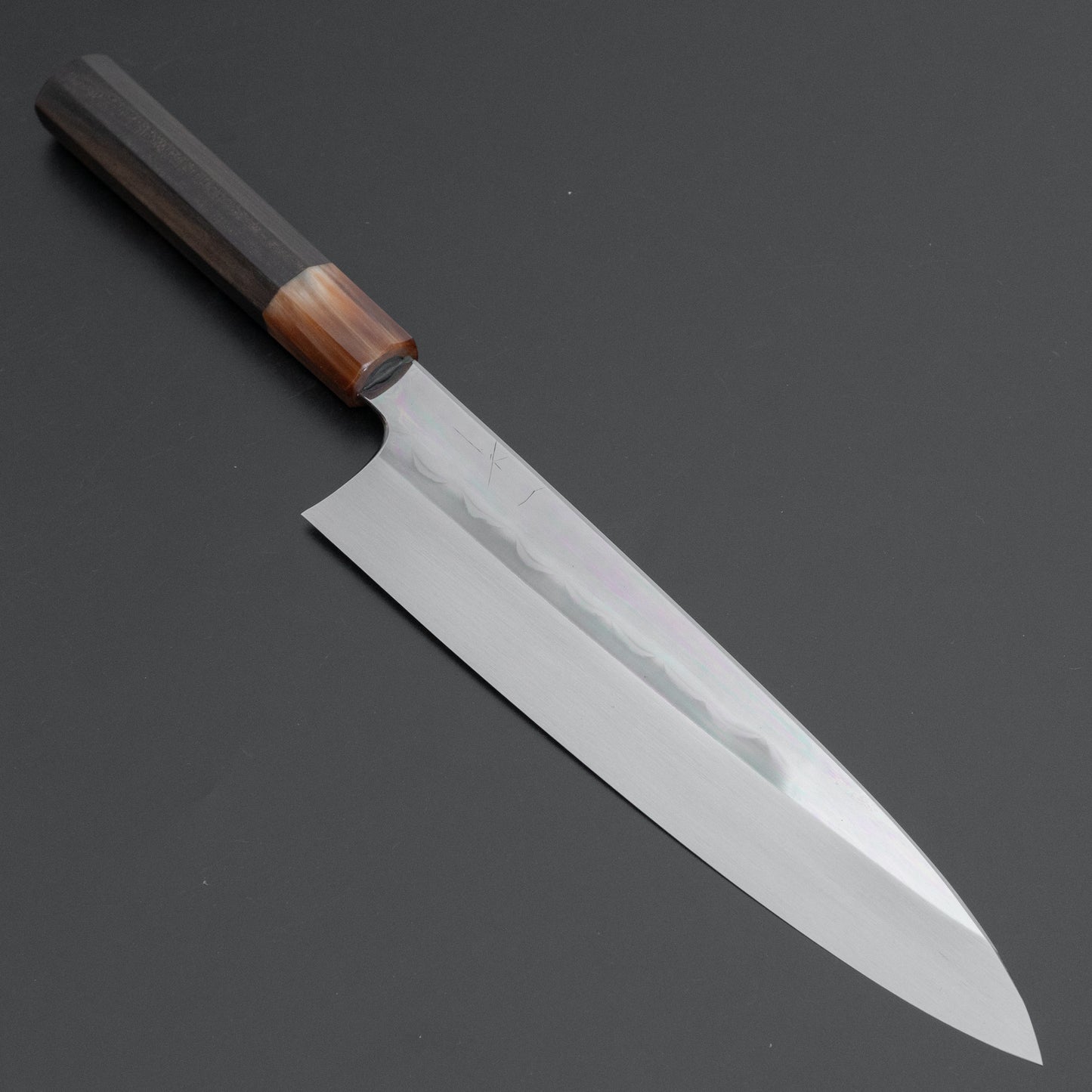 Hitohira Togashi White #1 Notaremon Mizu Honyaki Gyuto 240mm Taihei Ebony Handle (#101/ Saya)