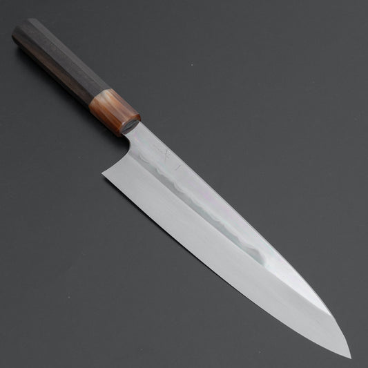 Hitohira Togashi White #1 Notaremon Mizu Honyaki Gyuto 240mm Taihei Ebony Handle (#101/ Saya)