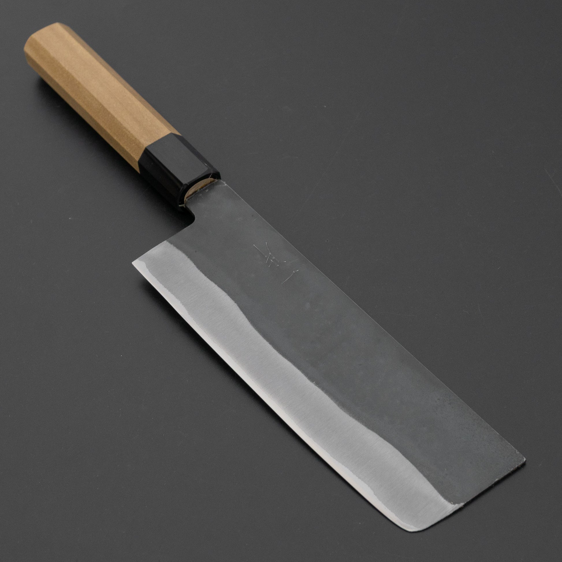 Hitohira Hizen Kurouchi Blue #1 Stainless Clad Nakiri 165mm Ho Wood Handle