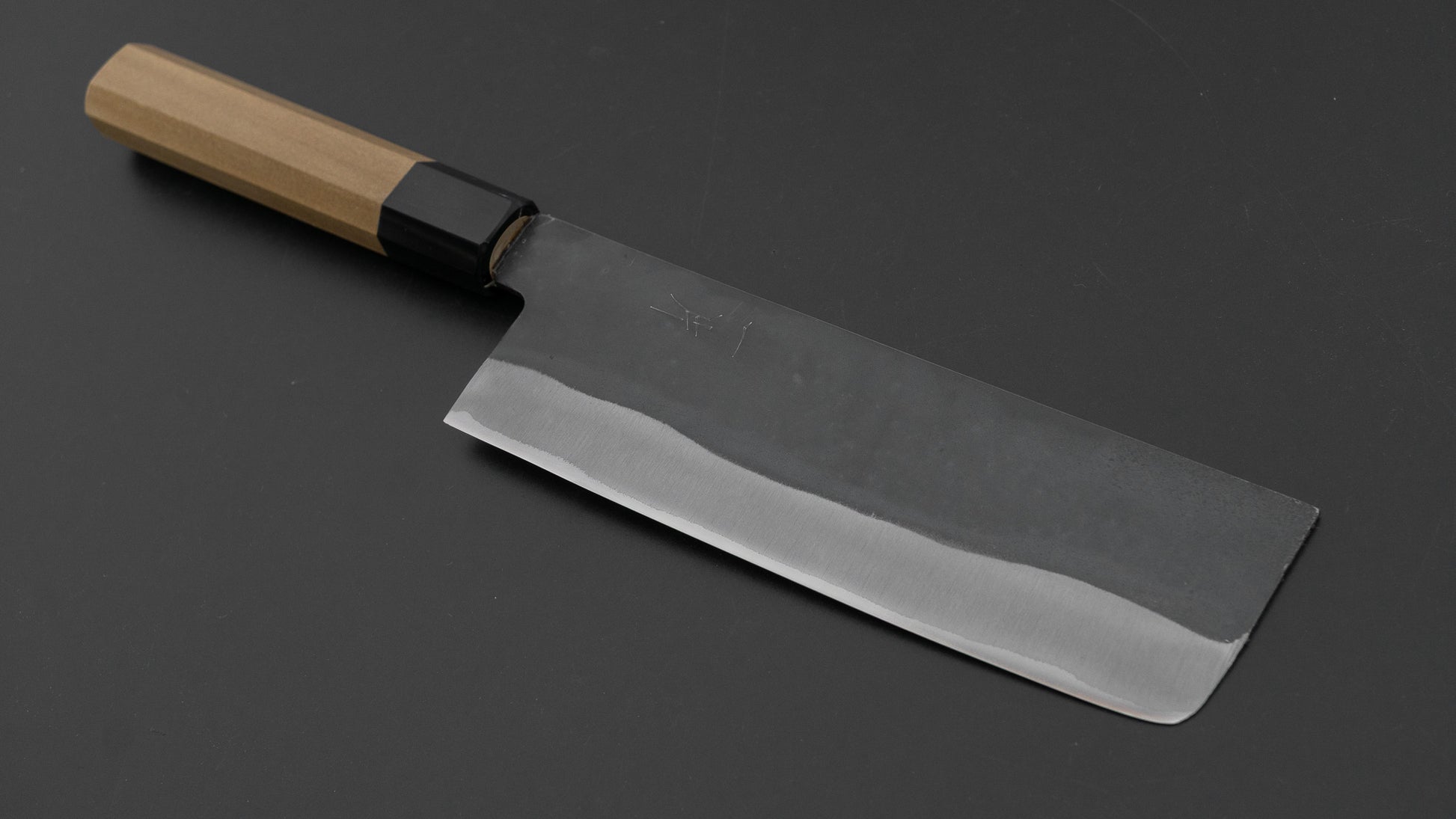 Hitohira Hizen Kurouchi Blue #1 Stainless Clad Nakiri 165mm Ho Wood Handle