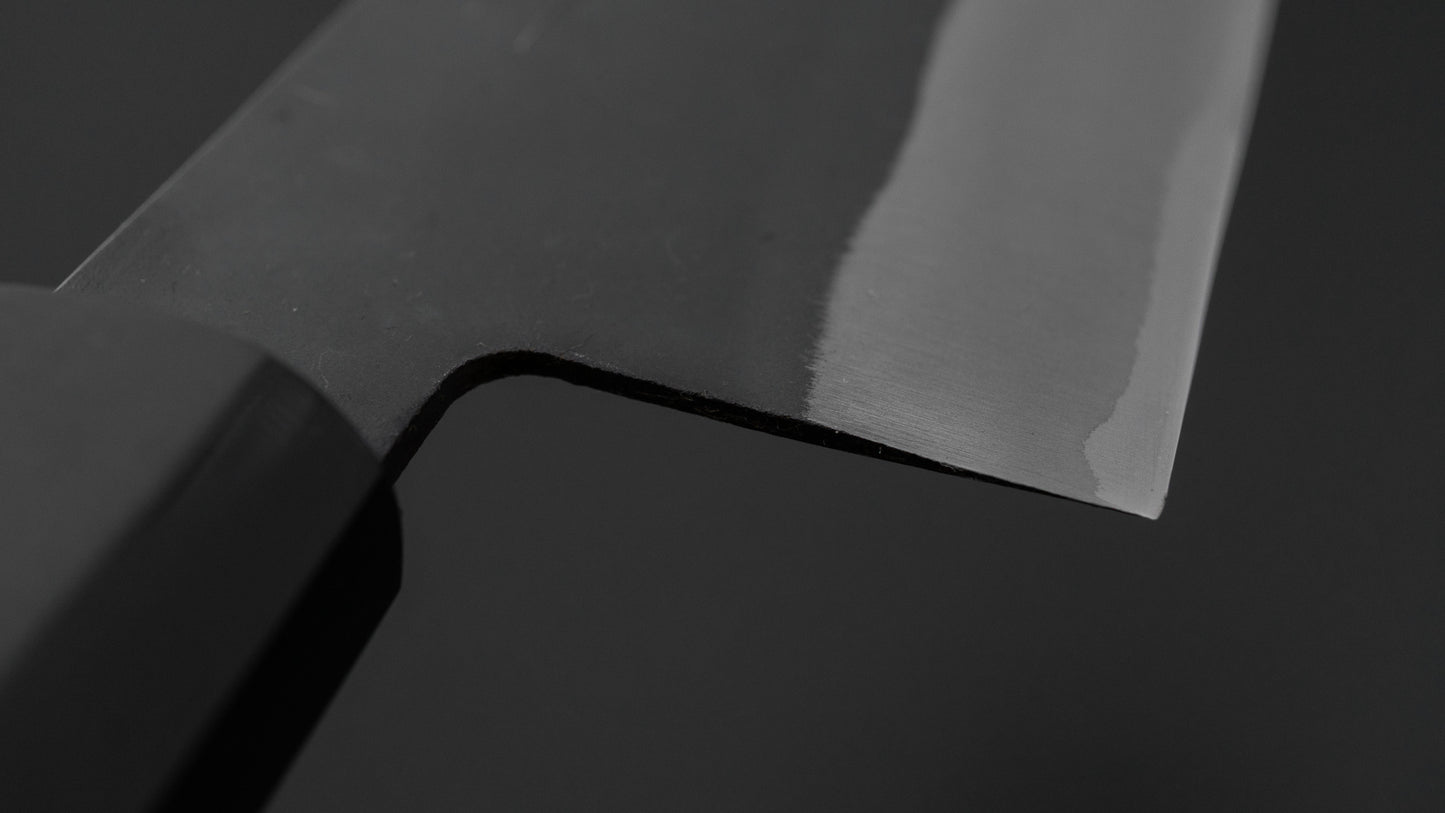 Hitohira Hizen Kurouchi Blue #1 Stainless Clad Nakiri 165mm Ho Wood Handle