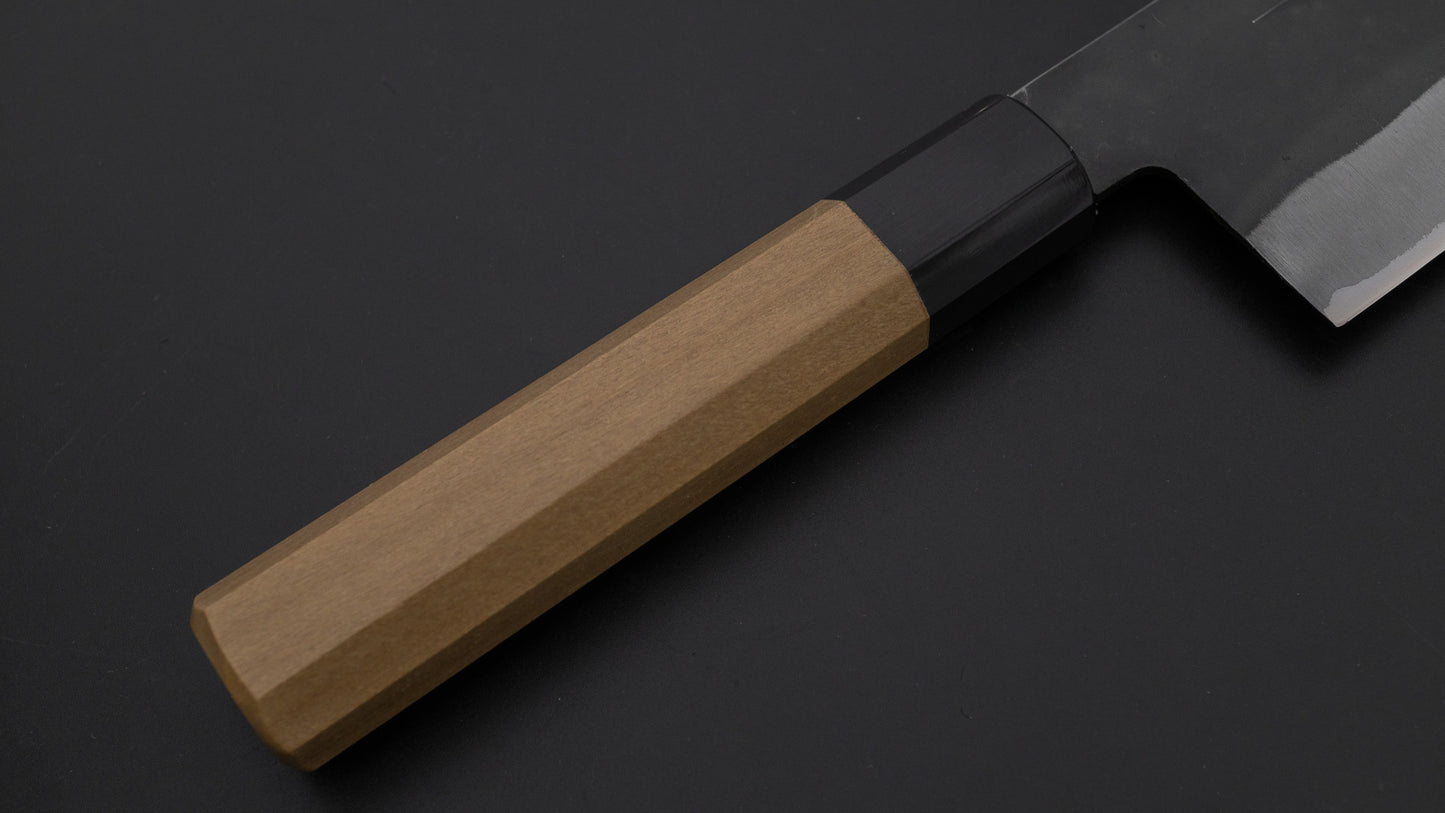 Hitohira Hizen Kurouchi Blue #1 Stainless Clad Nakiri 165mm Ho Wood Handle