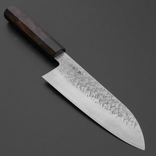 Nigara Blue Super Santoku 180mm Ebony Handle