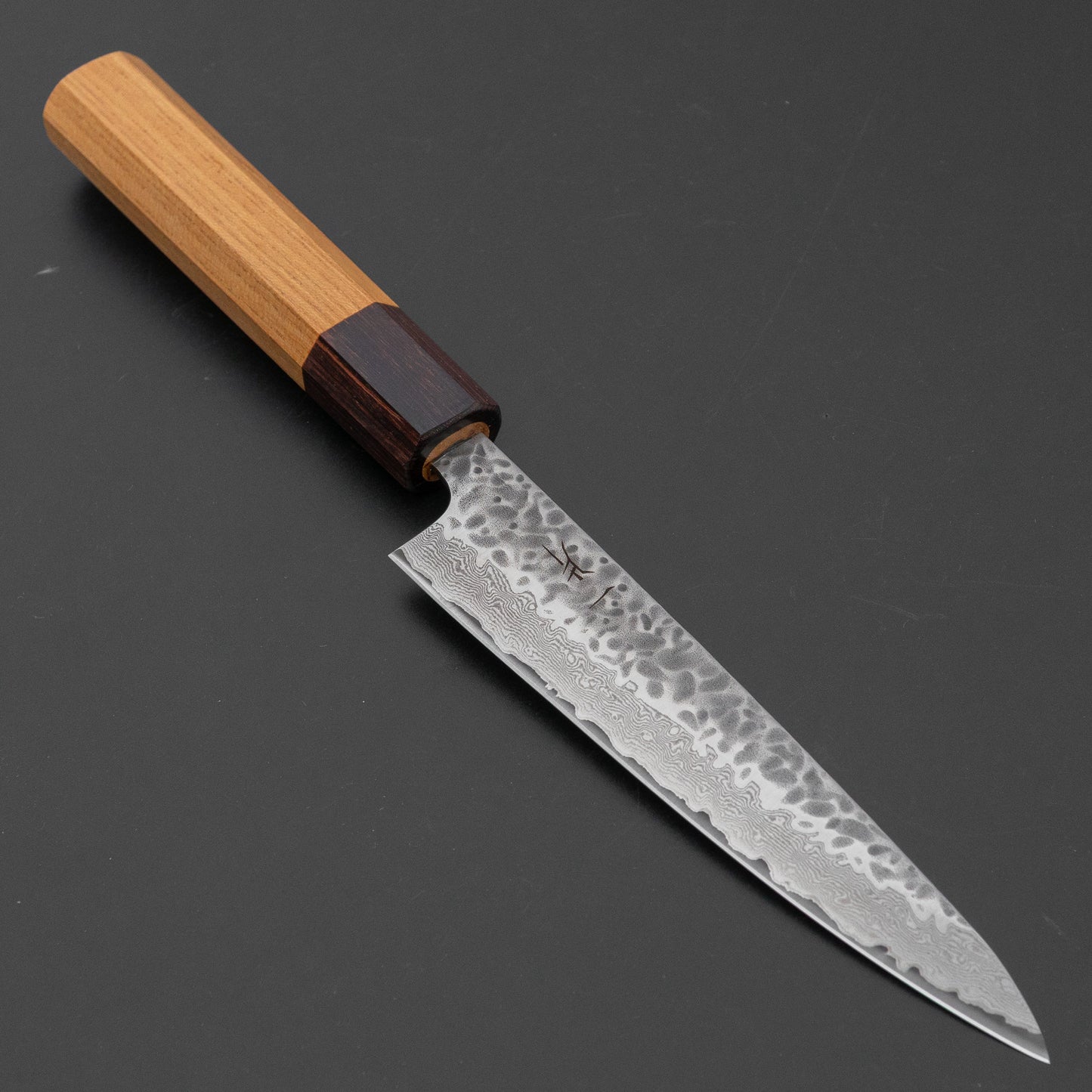 Hitohira Futana Stainless Tsuchime Damascus Petty 135mm Keyaki Zelkova Handle