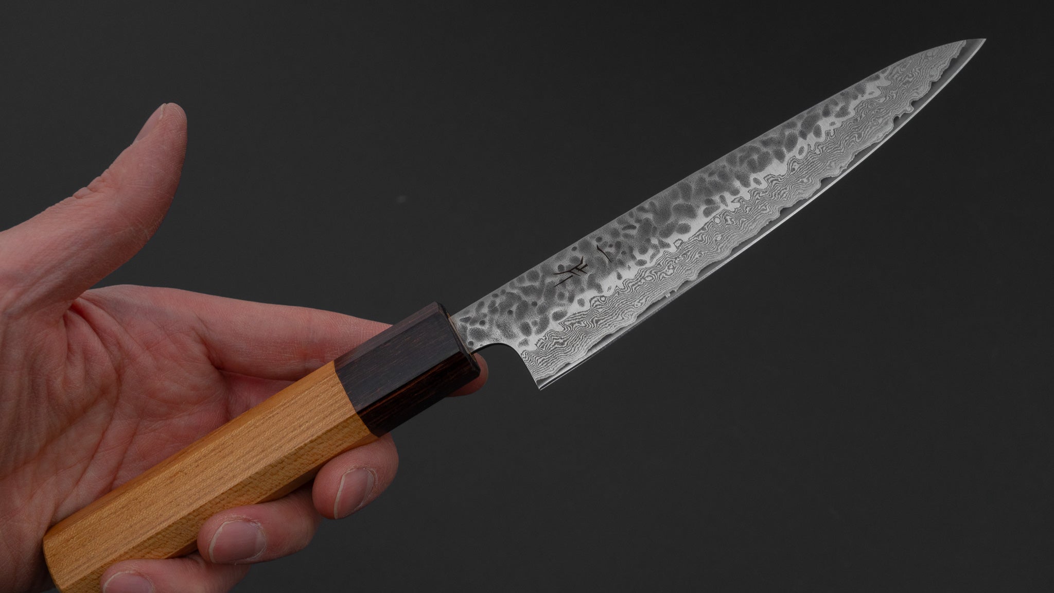 Hitohira Futana Stainless Tsuchime Damascus Petty 135mm Keyaki