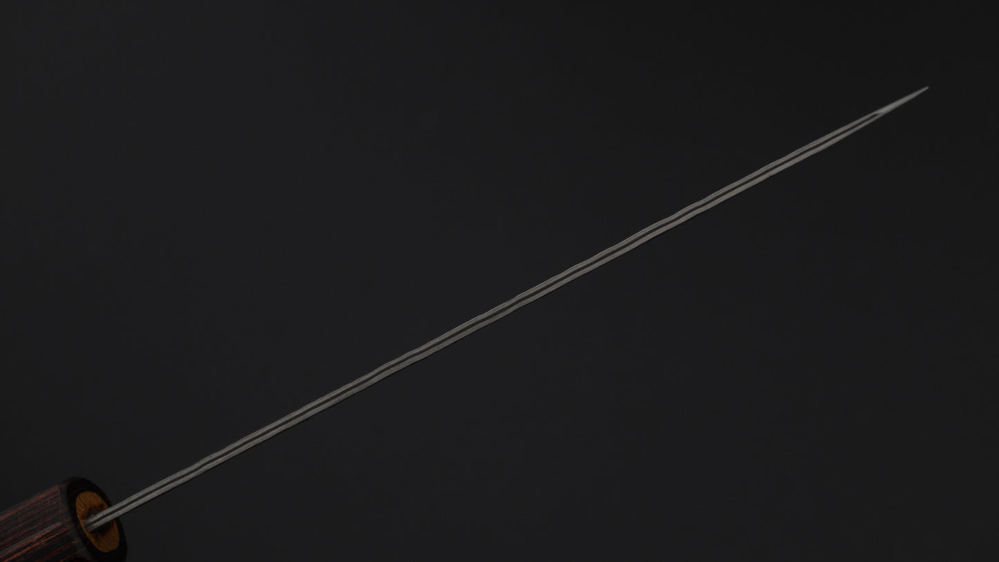 Hitohira Futana Stainless Tsuchime Damascus Petty 135mm Keyaki Zelkova Handle